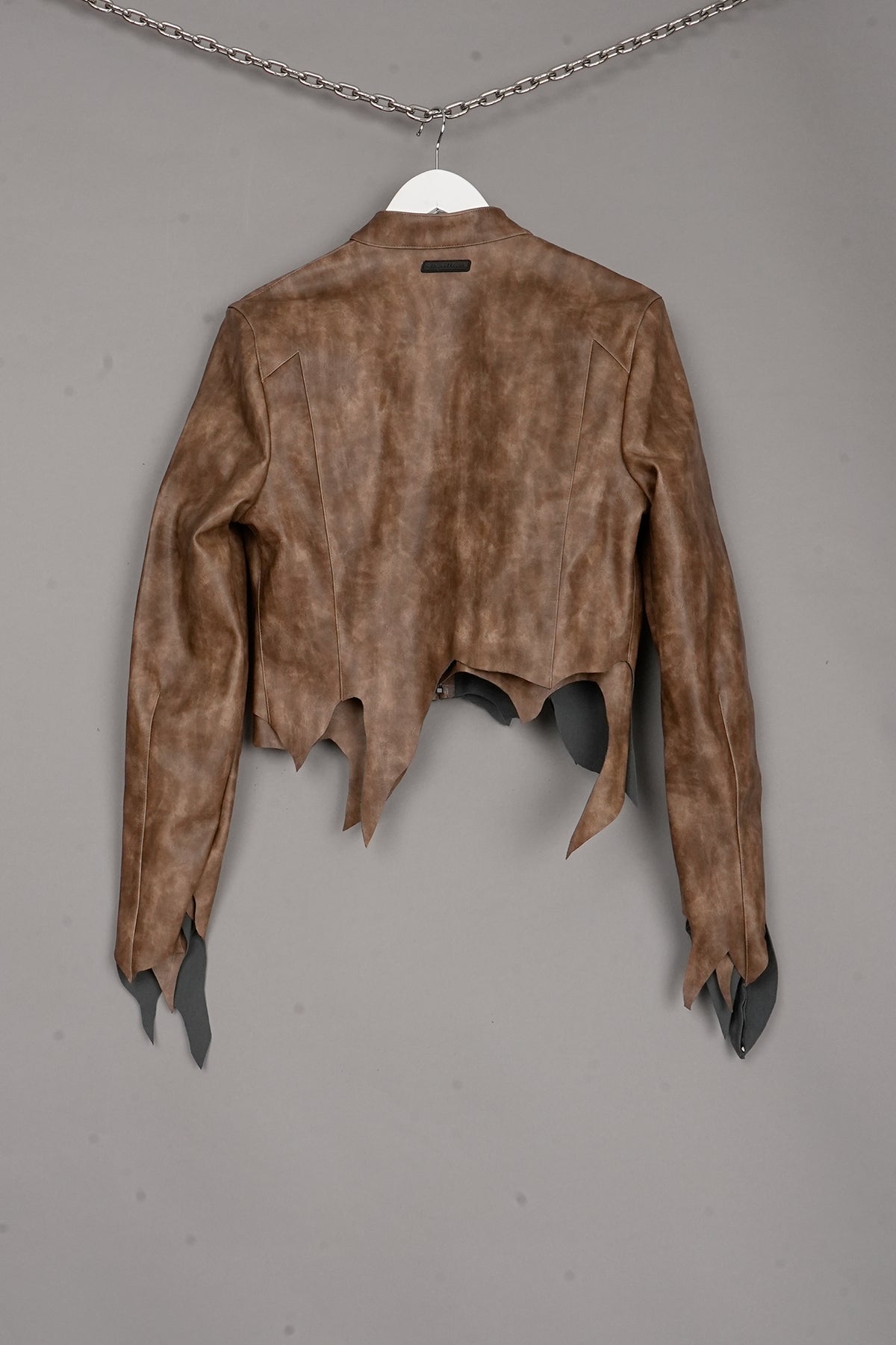 Shredded Moto Jacket BROWN X