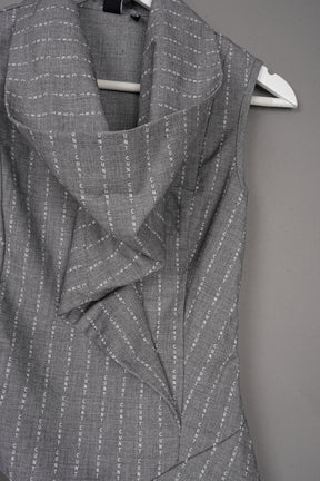 CUNT PRINT DRAPED SHIRT GREY - ONE-OFF