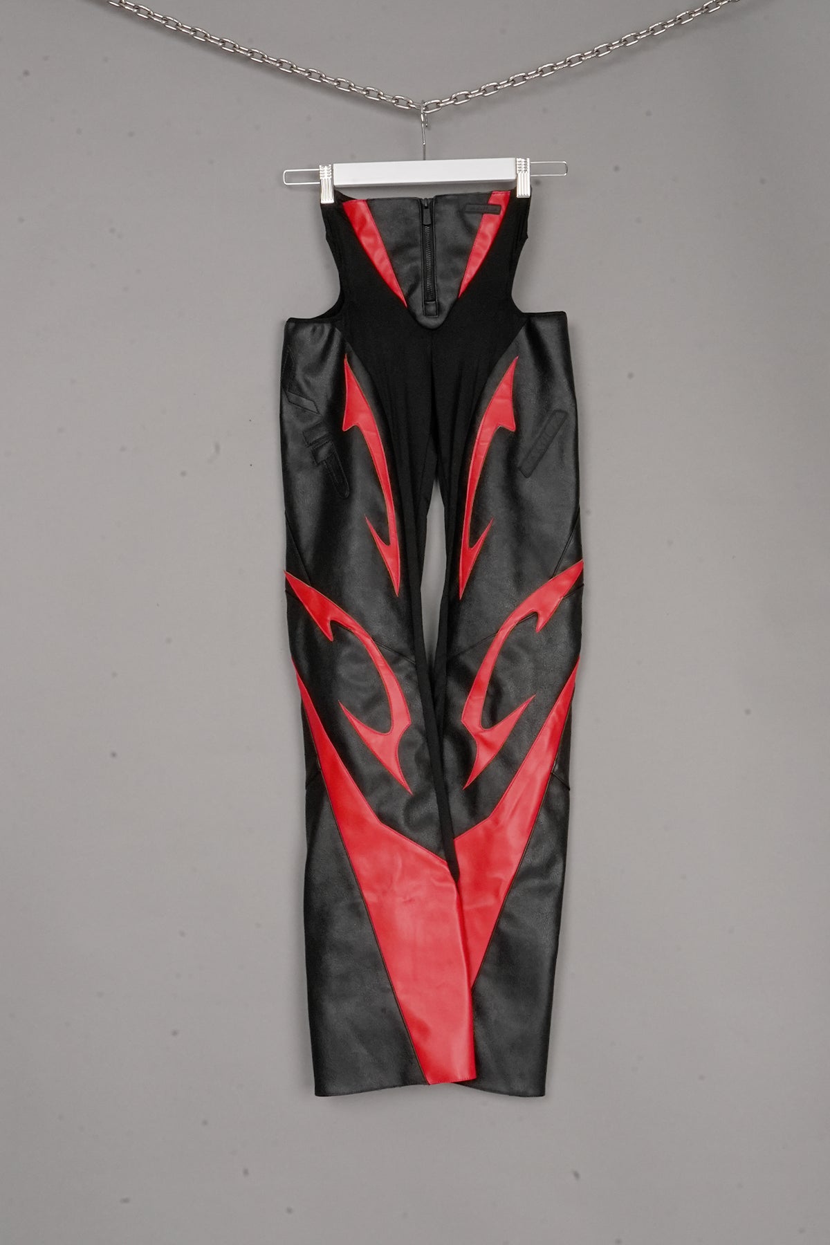 Moto Cut Out Pants BLACK/RED X