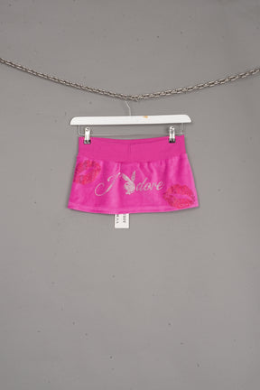 Bunny Velour Mini Skirt PINK X