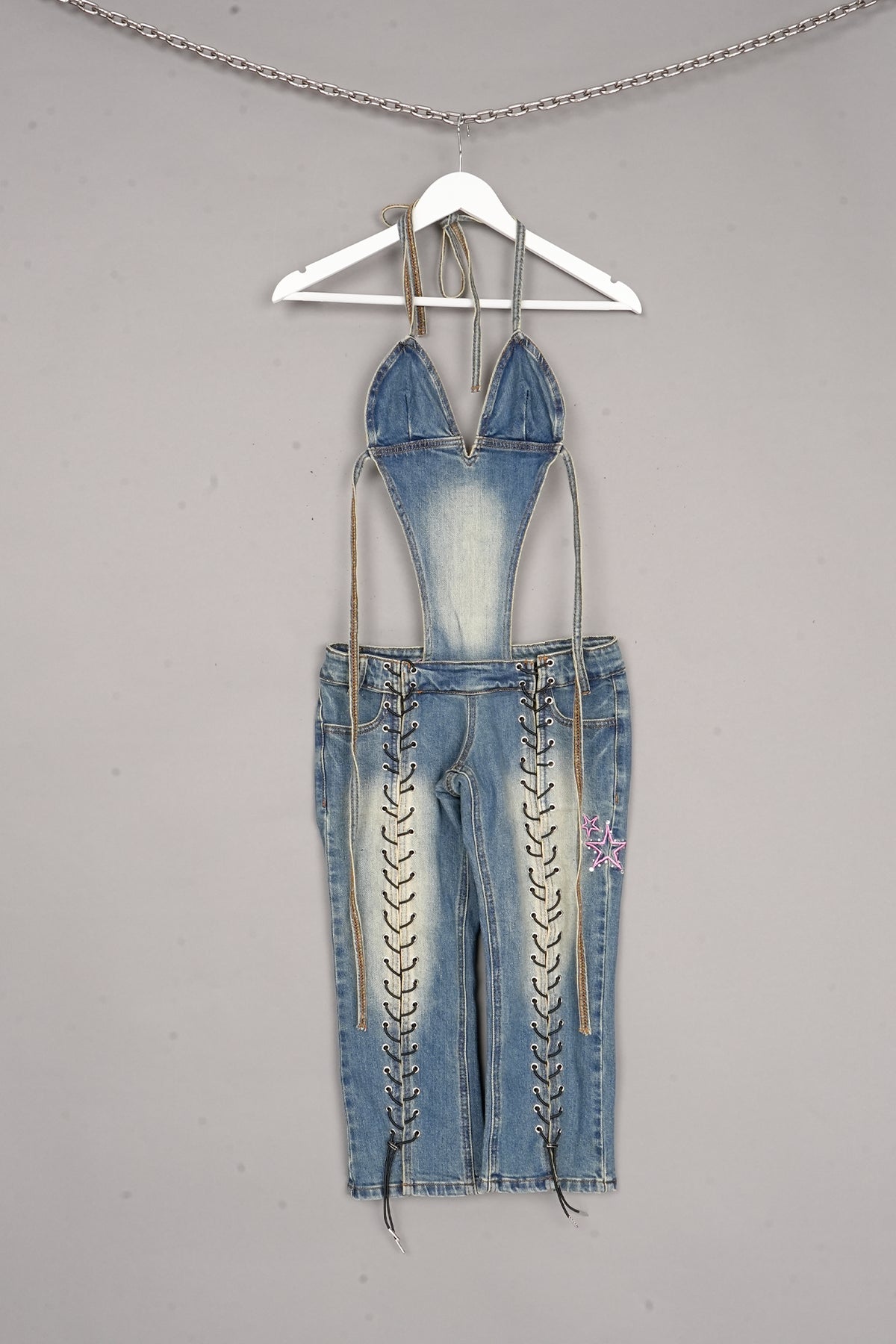 Denim Detachable Capri Jumpsuit X