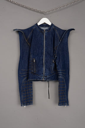 DENIM MOTO JACKET BLUE  - ONE-OFF
