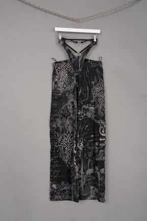 PRINTED CUT OUT JOGGER GREY/BLACK