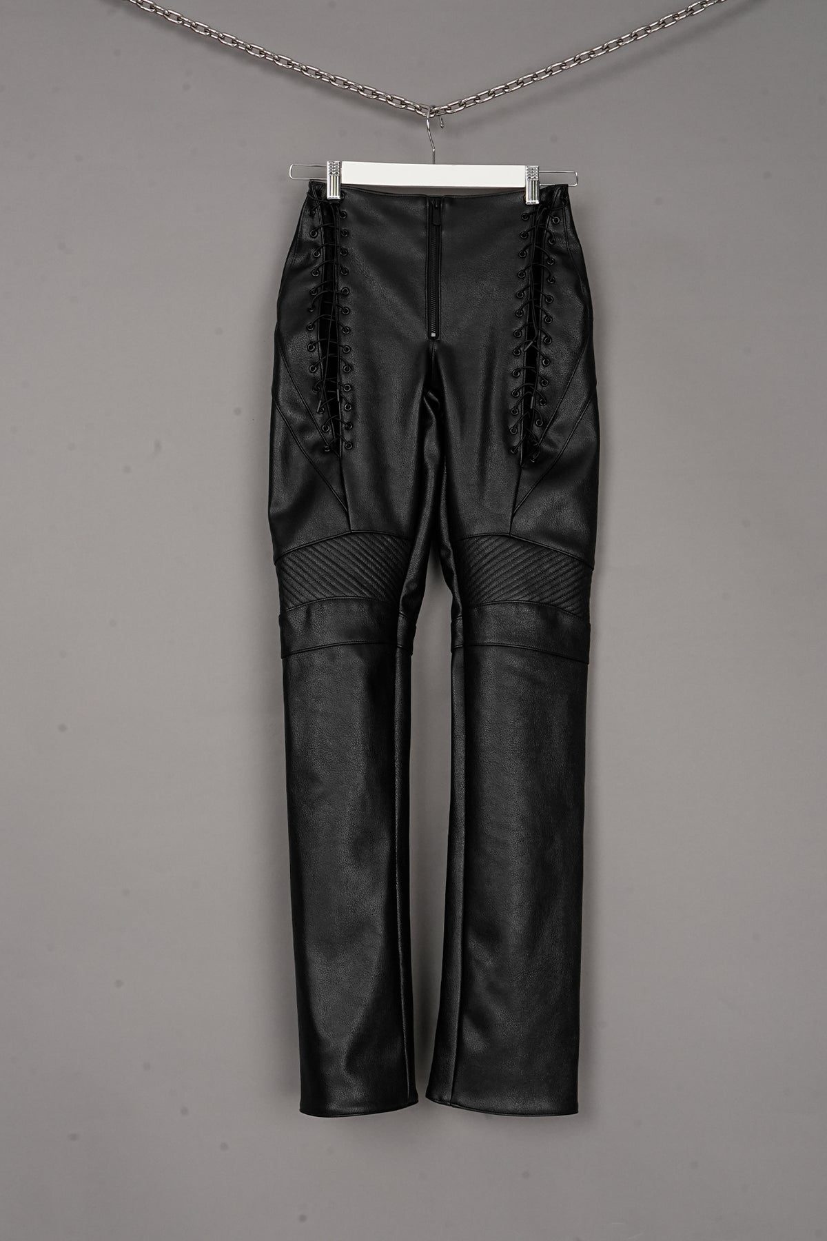 MOTO PU LEATHER PANTS BLACK - ONE-OFF