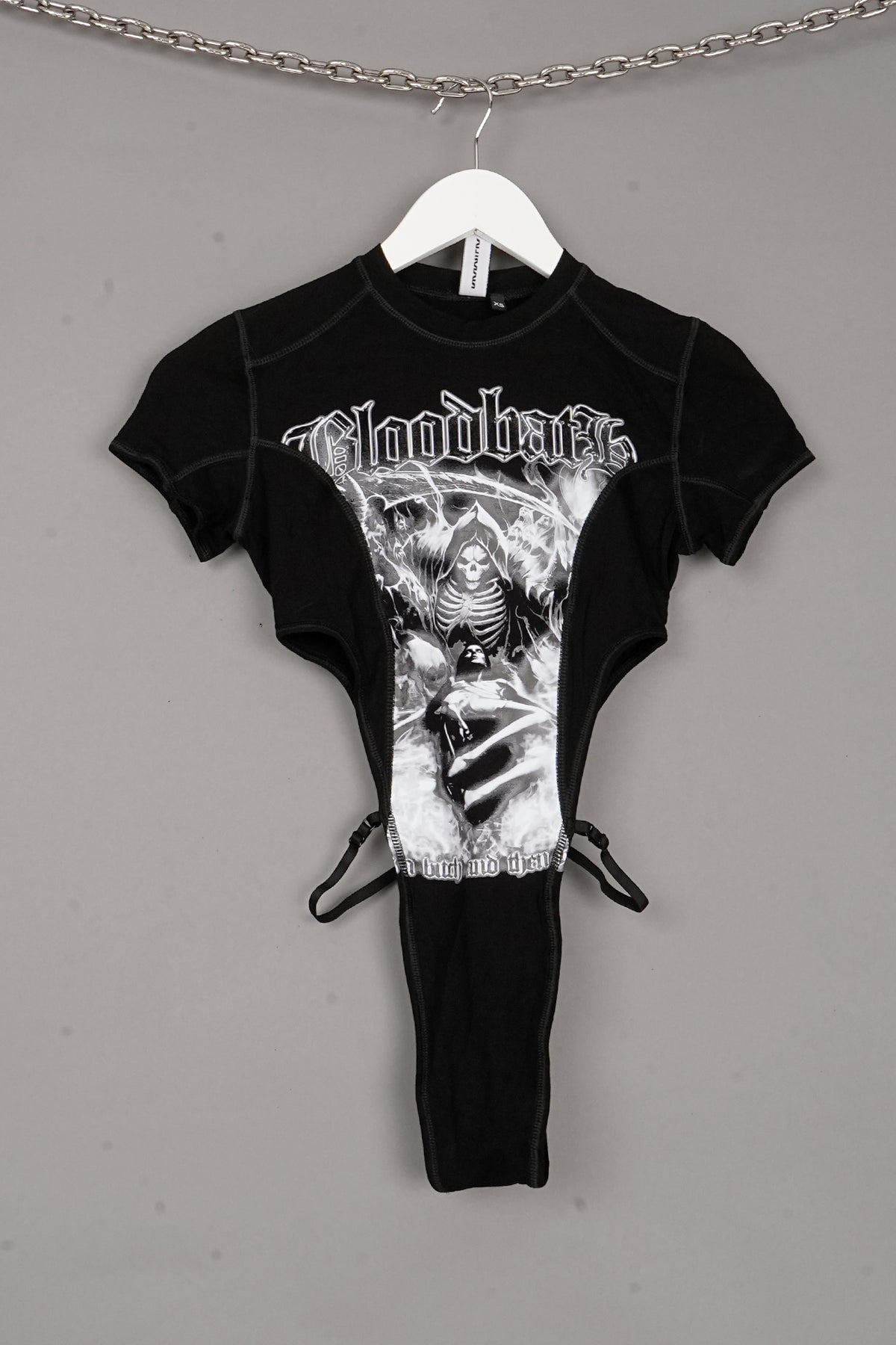 BLOODBATH BODYSUIT BLACK WHITE