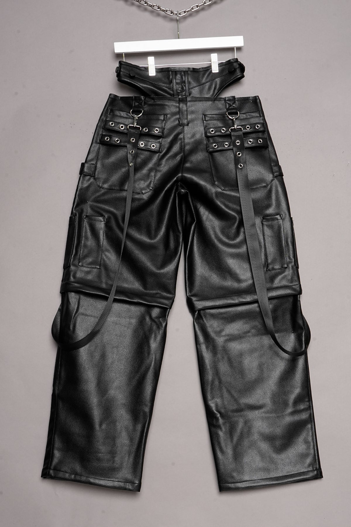 LEATHER CARGO PANTY TROUSER - ONE OFF