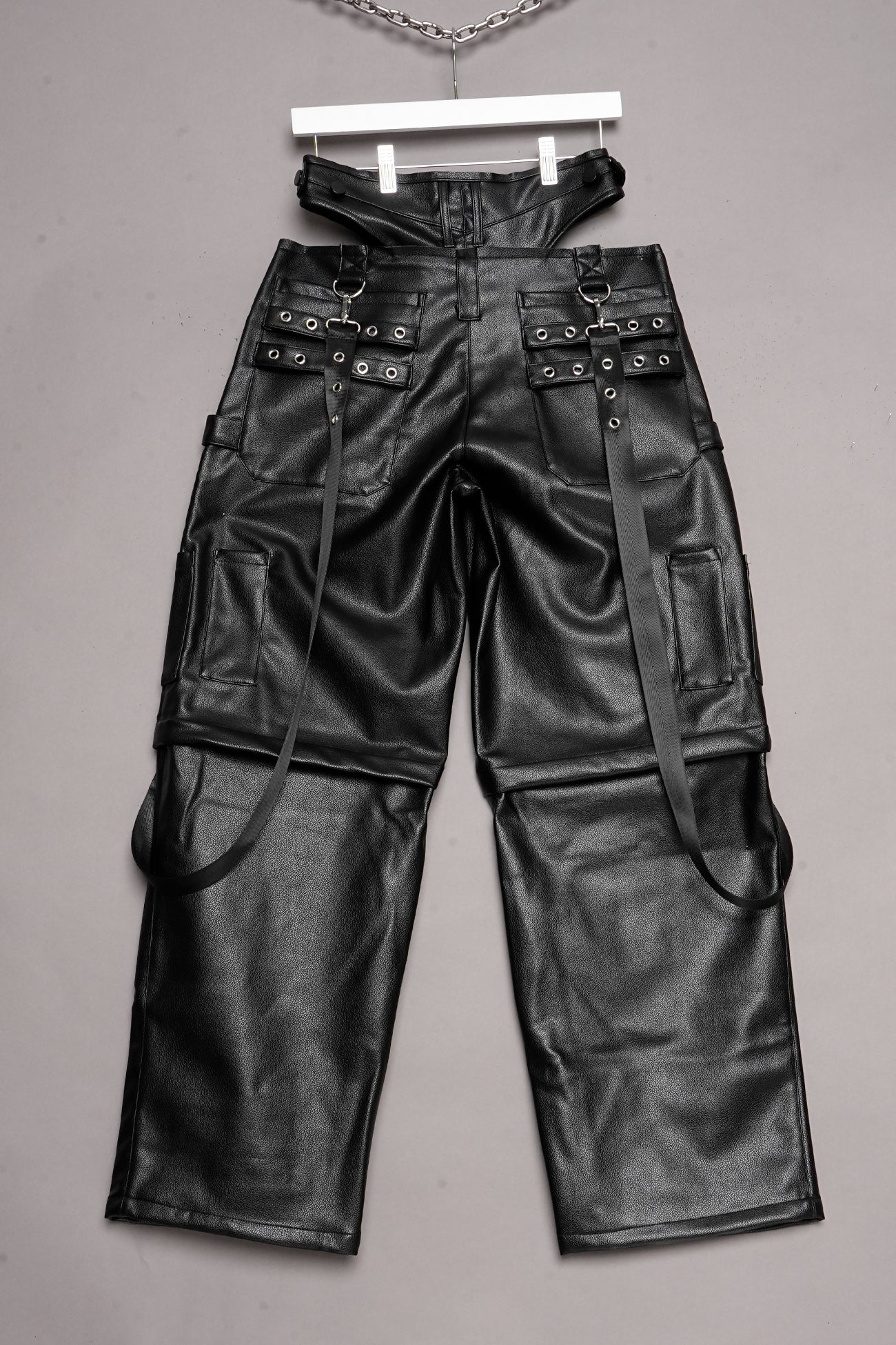 LEATHER CARGO PANTY TROUSER - ONE OFF