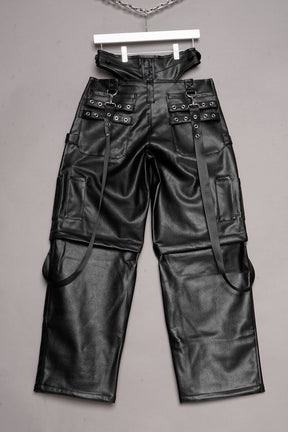 LEATHER CARGO PANTY TROUSER - ONE OFF
