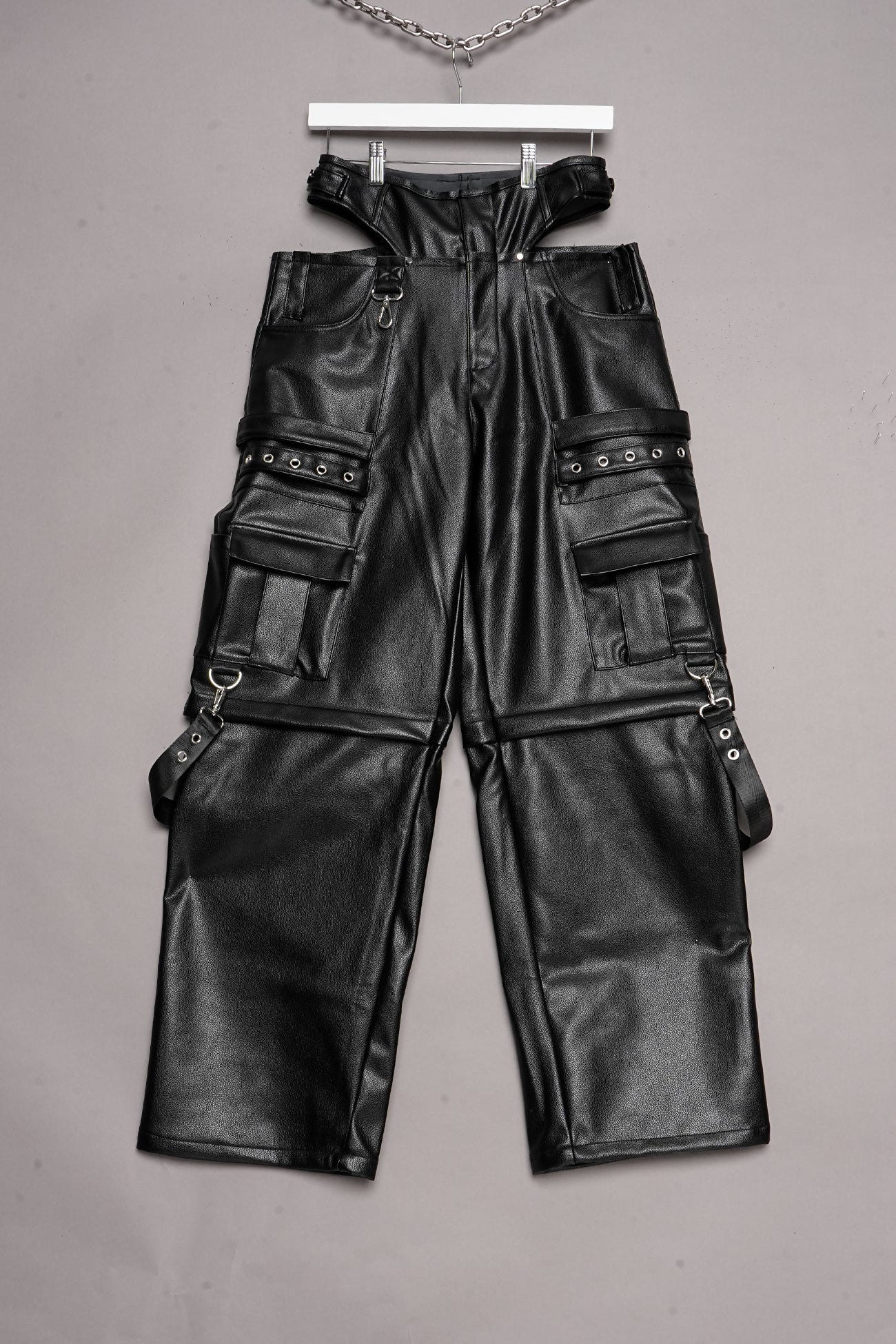 LEATHER CARGO PANTY TROUSER - ONE OFF