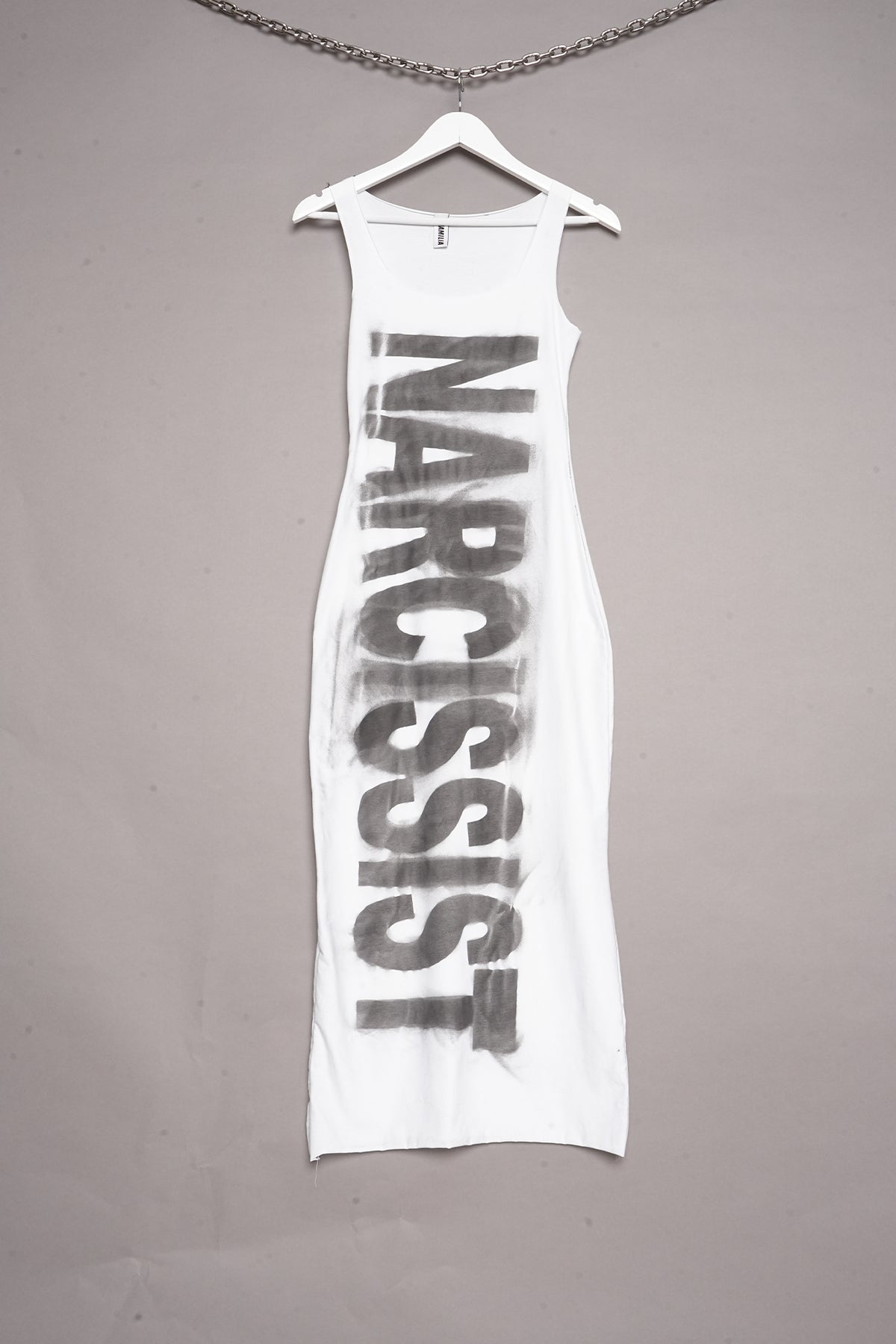 ONE OFF SPRAY PAINTED NARCISSIST DRESS
