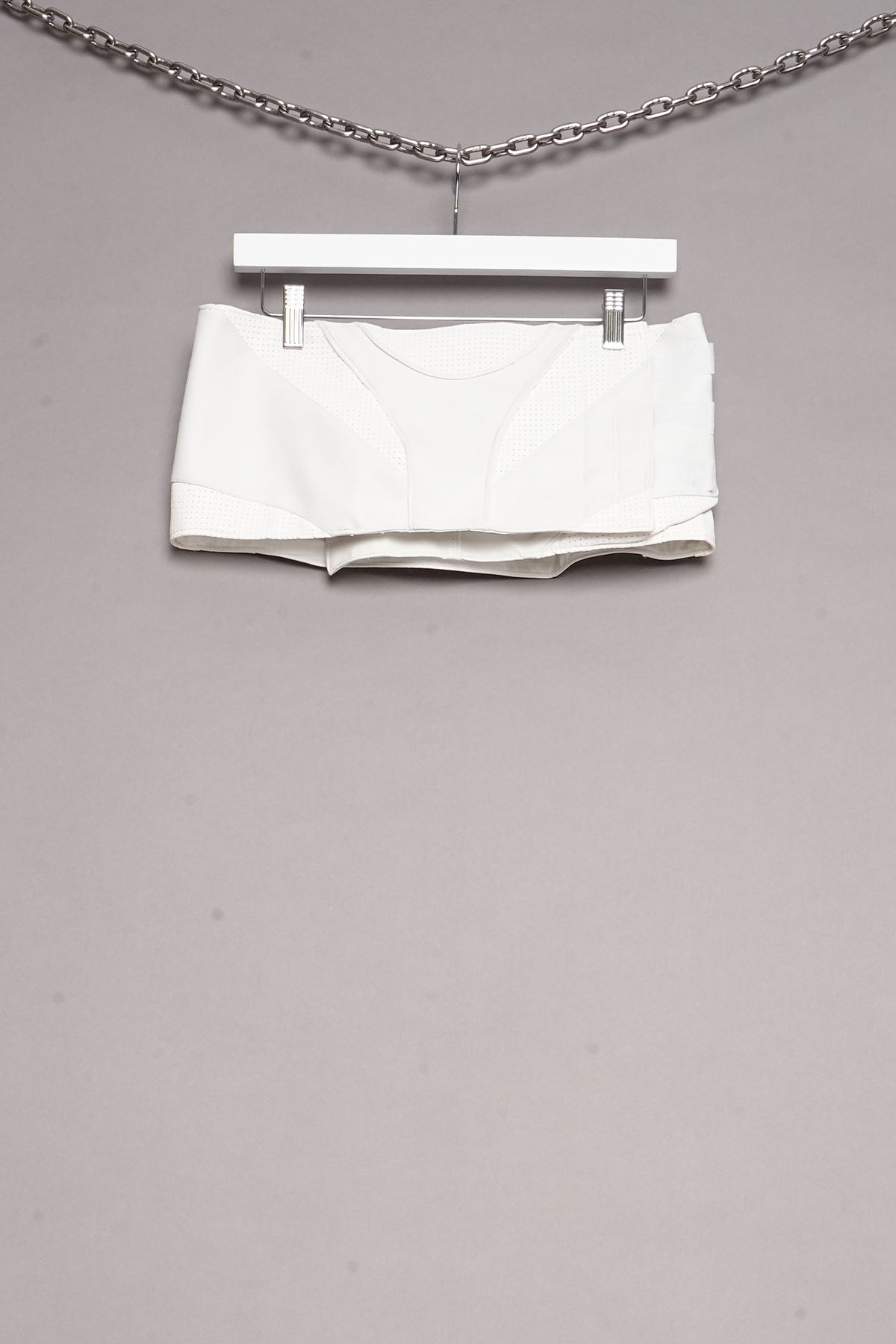 ONE OFF WHITE MOTO WRAP MINI SKIRT